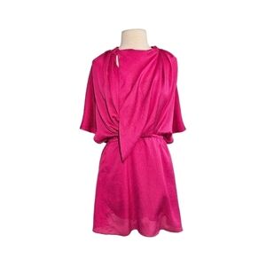 Vanessa Bruno Hot Pink Asymmetric Draped Blouson Dress